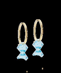 GT Ear Ring 14 mm, Bicone 6 mm, Aquamarine