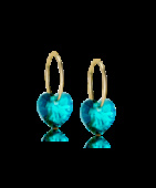 GT Ear Ring 14 mm, Heart 10 mm, Turquoise GT Ear Ring 14 mm, Heart 10 mm, Turquoise