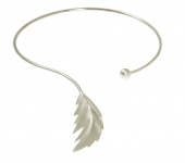 Feather bangle Bracelets flex Silver S/M