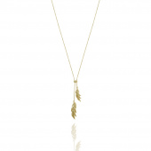 Feather/Leaf double Necklaces Gold