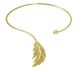 Feather bangle Necklaces flex Gold S/M