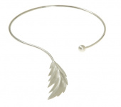 Feather bangle Bracelets flex Silver M/L