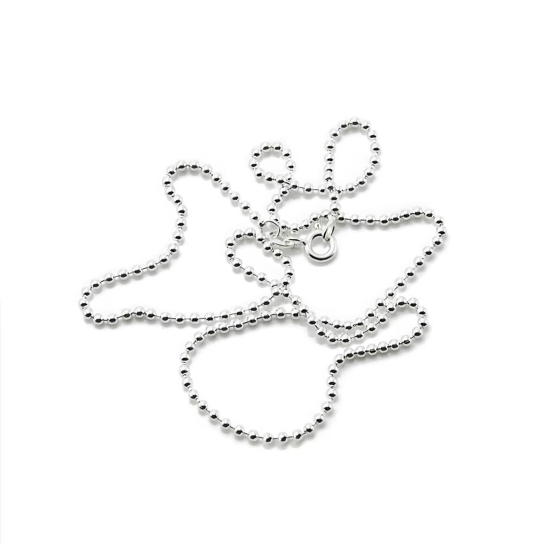Bead Chain 2 mm Necklaces Silver 40 cm