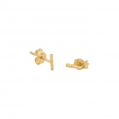 Wood small Earring Gold