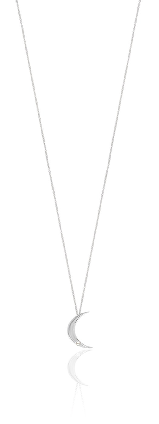 One moon Necklaces Silver 65-75 cm
