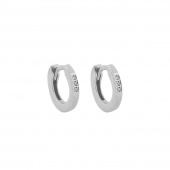 One round stone Earring Silver