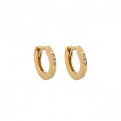 One round stone Earring Gold