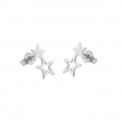 Double star Earring Silver