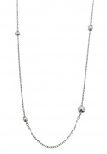 Pearl long chain Necklaces Silver 90+5 cm