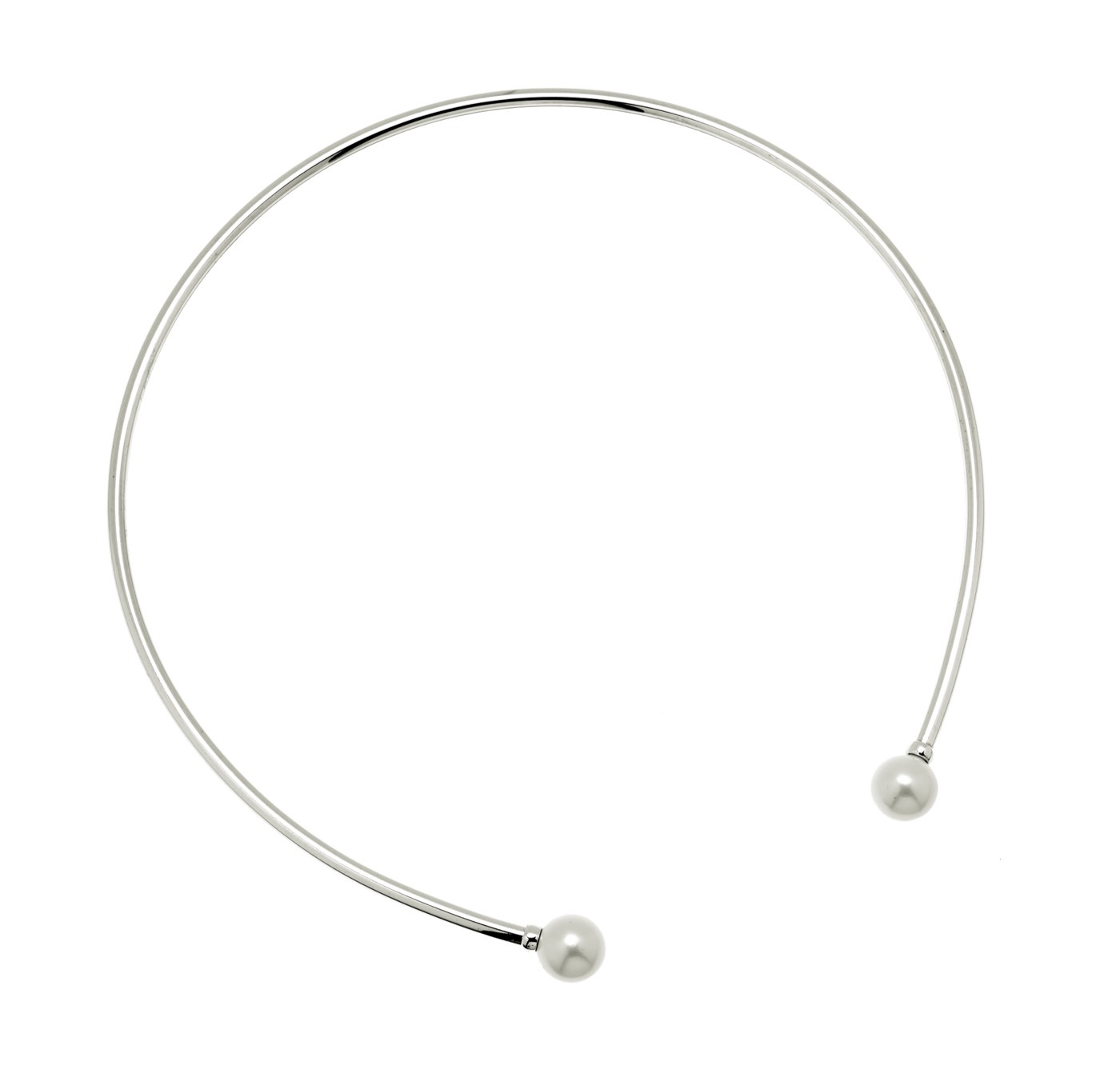 Pearl bangle Necklaces flex Silver