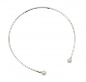 Pearl bangle Necklaces flex Silver