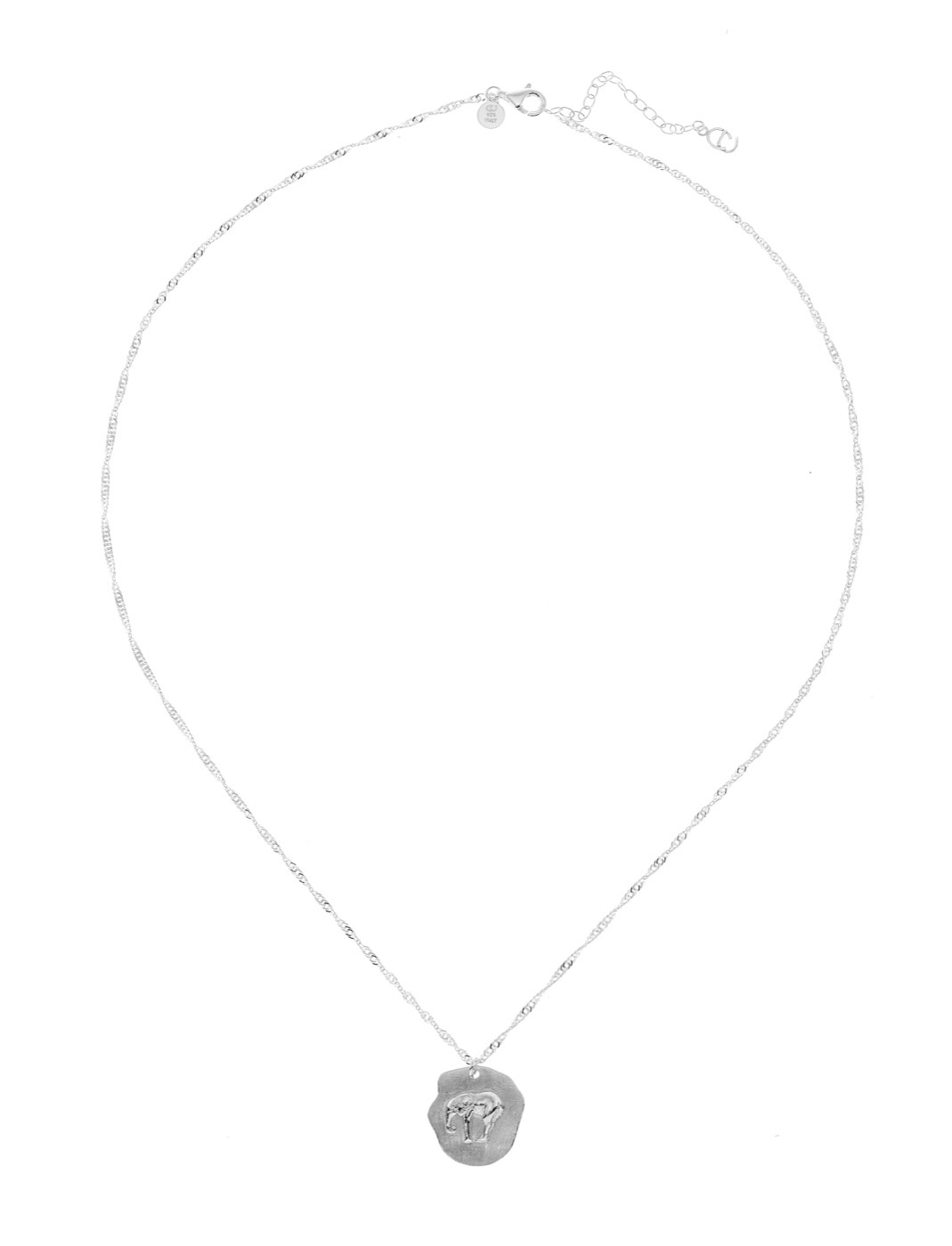 Two Elephant Necklaces - Silver