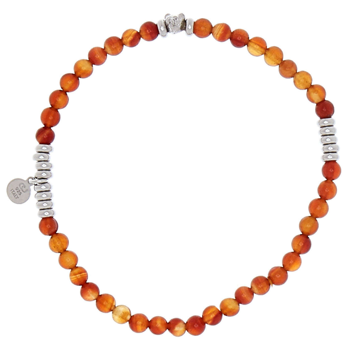 Bear elastic brace Bracelets orange Silver