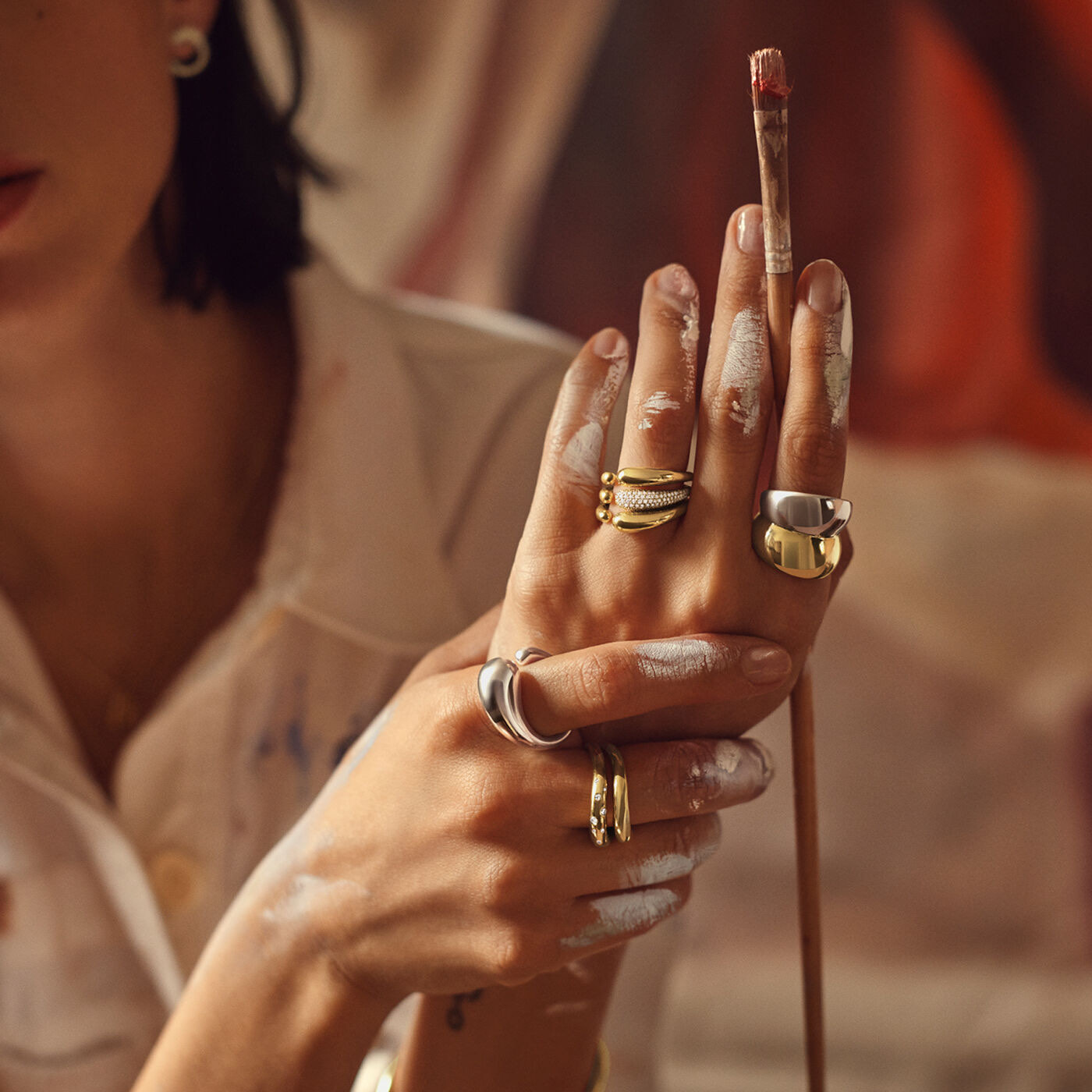 CURVE Ring SILVER Gold