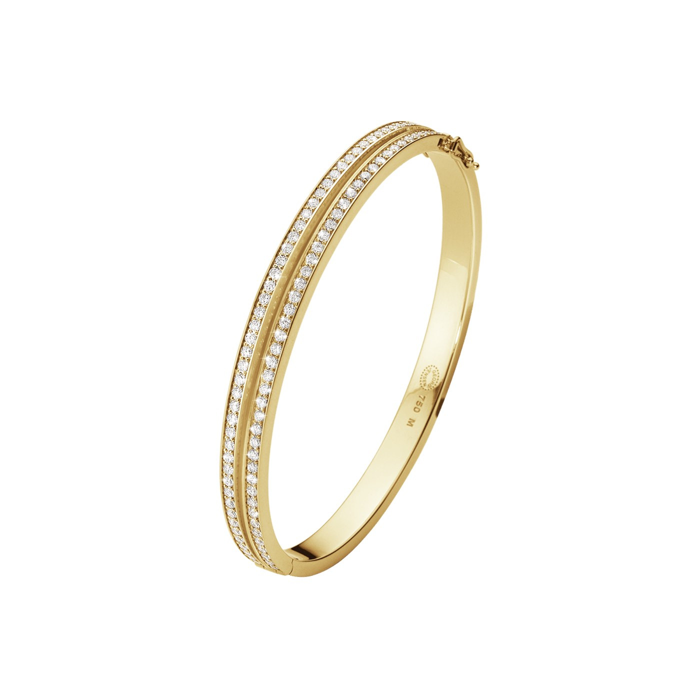 HALO BANGLE Bracelets Diamonds PAVE 1.83 ct Gold