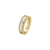 HALO SOLITAIRE Ring FULL PAVE 0.77 ct Gold