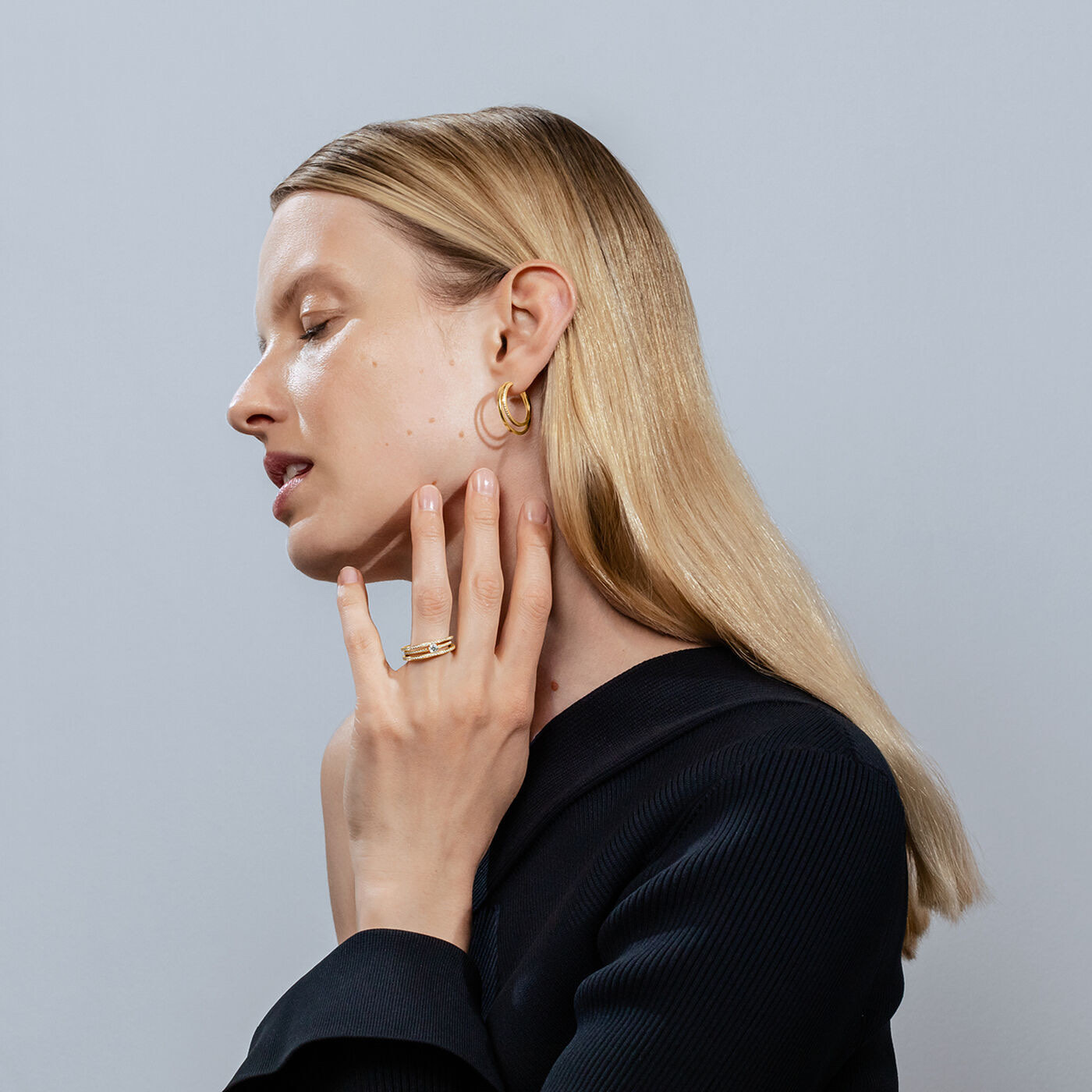 HALO SOLITAIRE Ring FULL PAVE 0.77 ct Gold