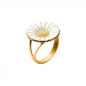DAISY Ring WHITE ENAMEL 18 mm (Gold)