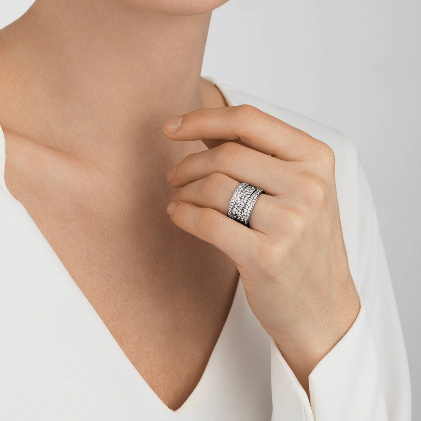 FUSION CENTRE Ring Diamonds PAVÉ 0.63 ct White gold