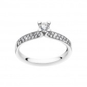 MAGIC SOLITAIRE Ring Diamonds PAVÉ 0.33 ct Platinum