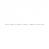 DAISY Bracelets Silver RH WHITE ENAMEL 5X7 MM DAISY 18.5 cm