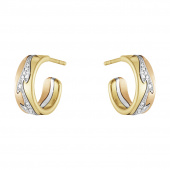 FUSION SMALL Earring Gold White gold Rose gold PAVÉ 0.08 CT