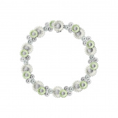 DAISY Necklaces (Silver) GREEN ENAMEL
