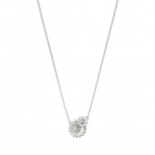 DAISY LAYERED PENDANT Pendant/Necklaces (Silver) WHITE ENAMEL