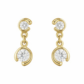 MERCY DOUBLE SOLITAIRE Earring Gold DIAMOND 0.40 CT