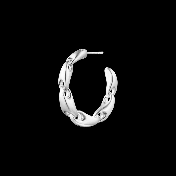 REFLECT L CHAIN HOOP Large Silver , single