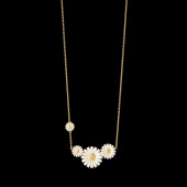 DAISY Pendant Silver Goldpläterad WHITE ENAMEL DAISY Pendant Silver Goldpläterad WHITE ENAMEL