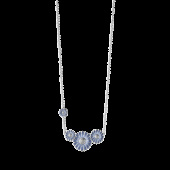DAISY 4 Flower Necklace Silver BLUE  DAISY 4 Flower Necklace Silver BLUE