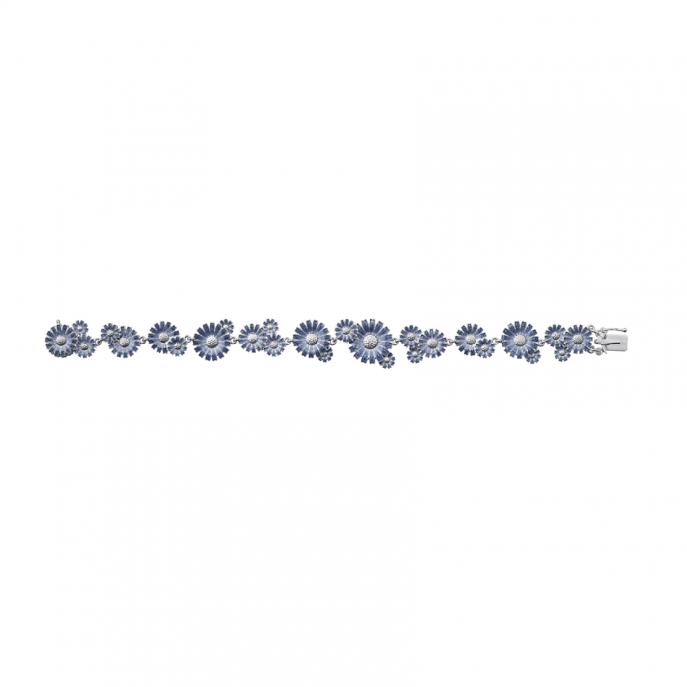 DAISY LAYERED ROW BRACELET SILVER BLUE 