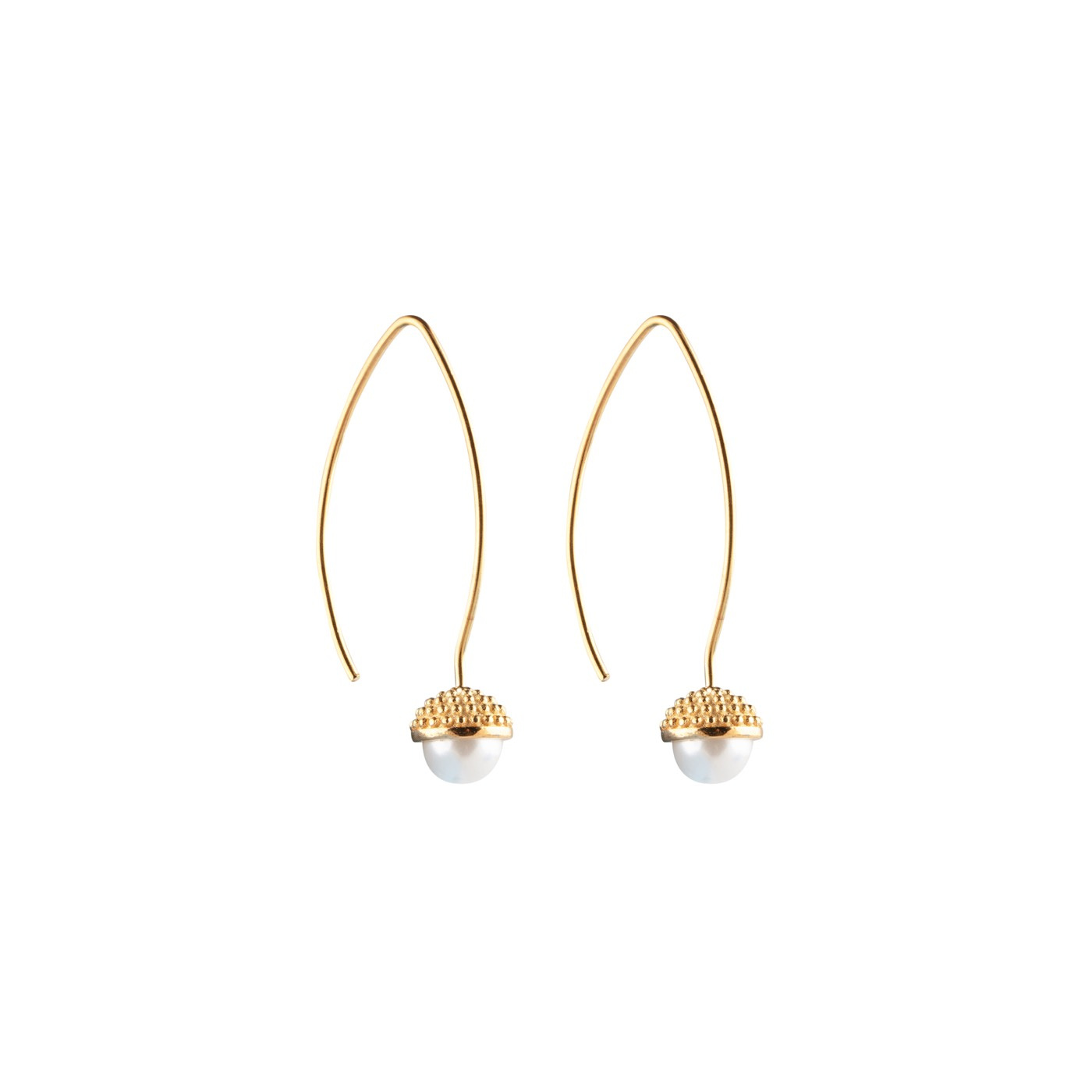Pearl bubble long Earring Gold