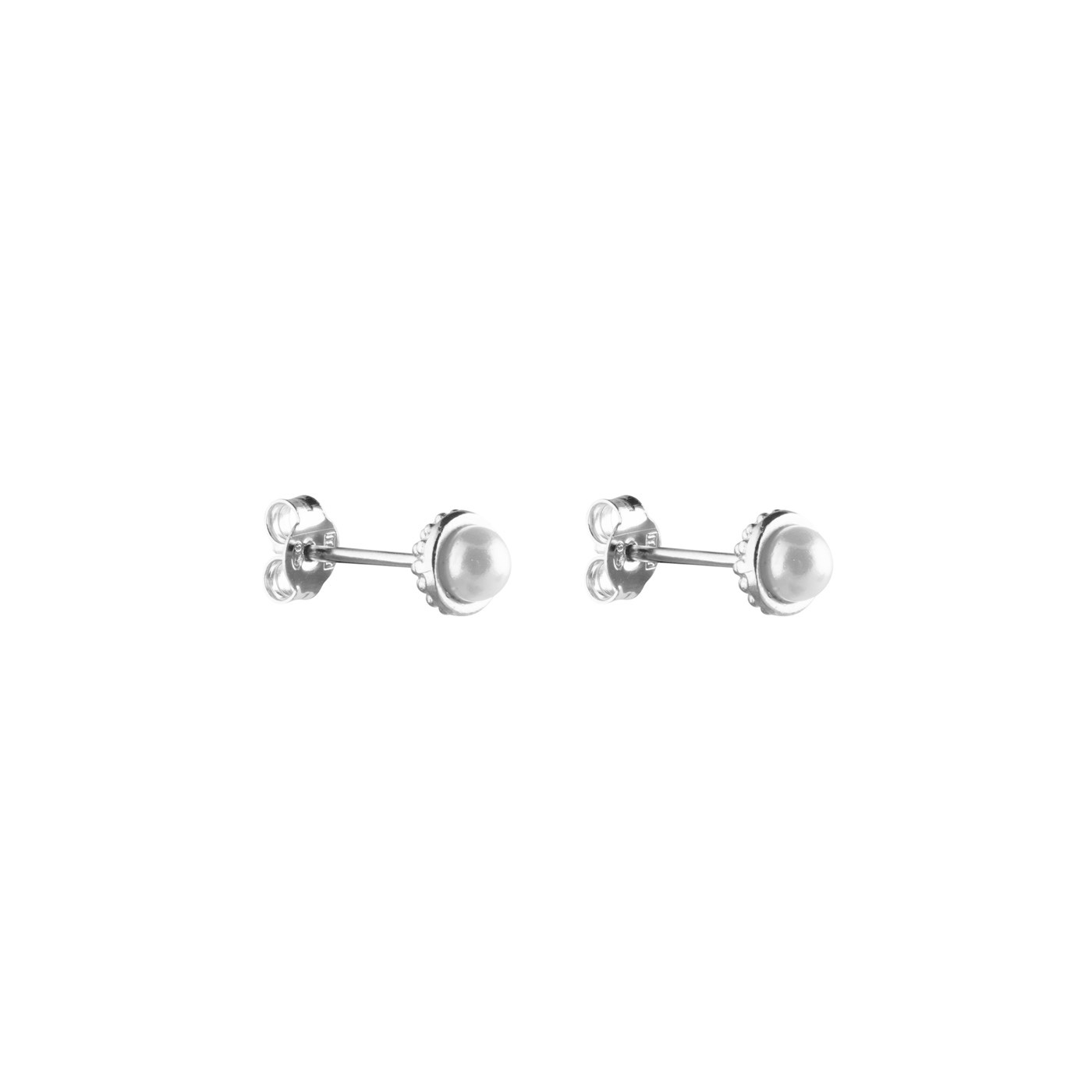 Pearl bubble small stud Earring Silver