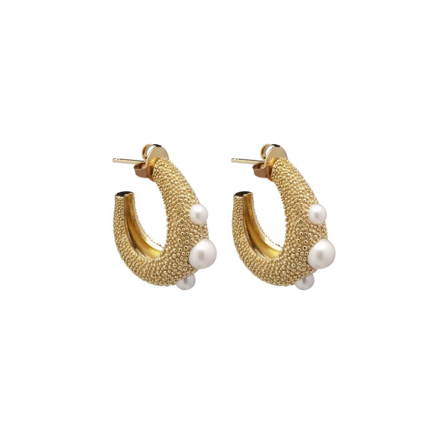 Pearl bubble big Earring Gold