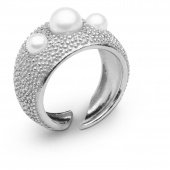 Pearl bubble ring Silver