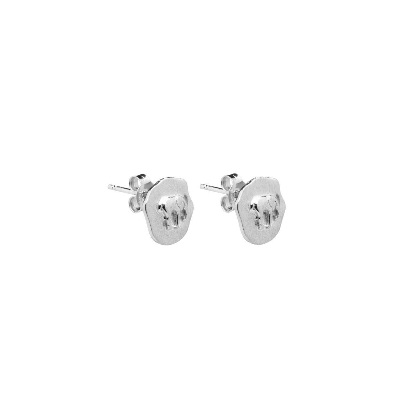 Letters elephant stud Earring Silver