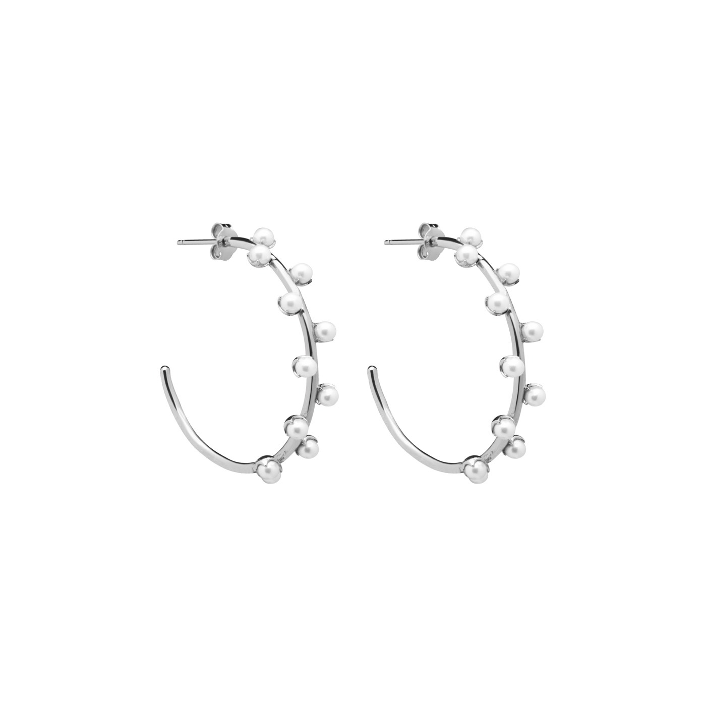 Pearl hoop Earring Silver