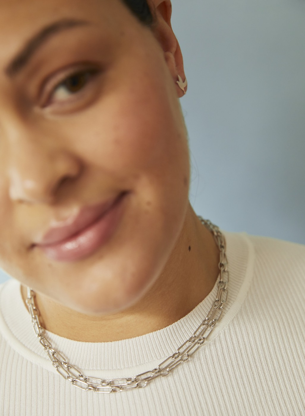 Globe clip neck silver 50 cm