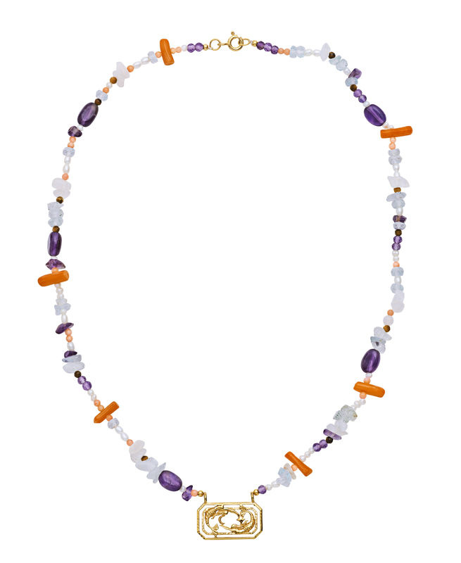 Zodiac Water Pisces Necklaces (Gold)