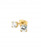 IDA 4 mm Earrings Gold/Crystal