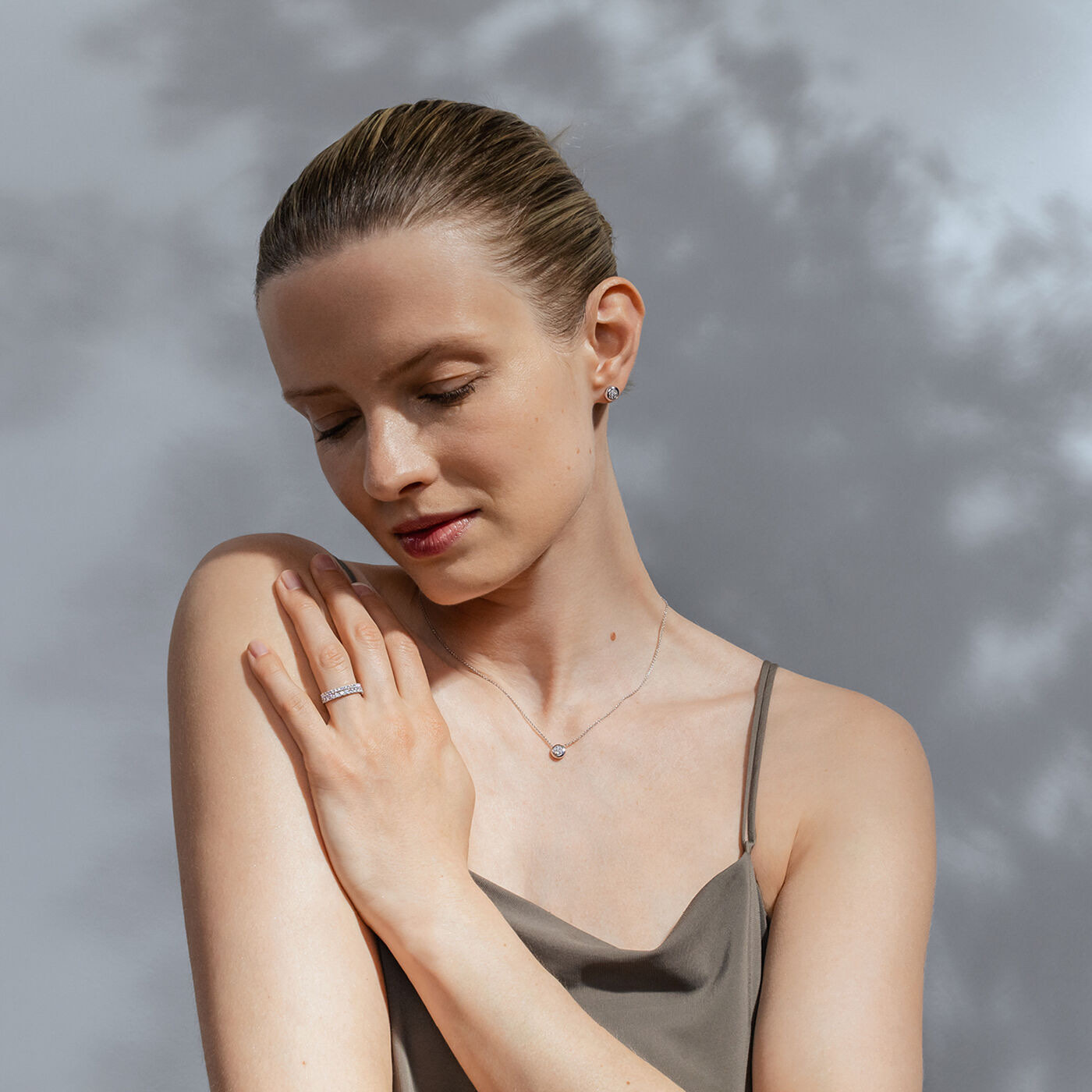 AURORA Earring White gold Diamonds PAVÉ 0.21 ct