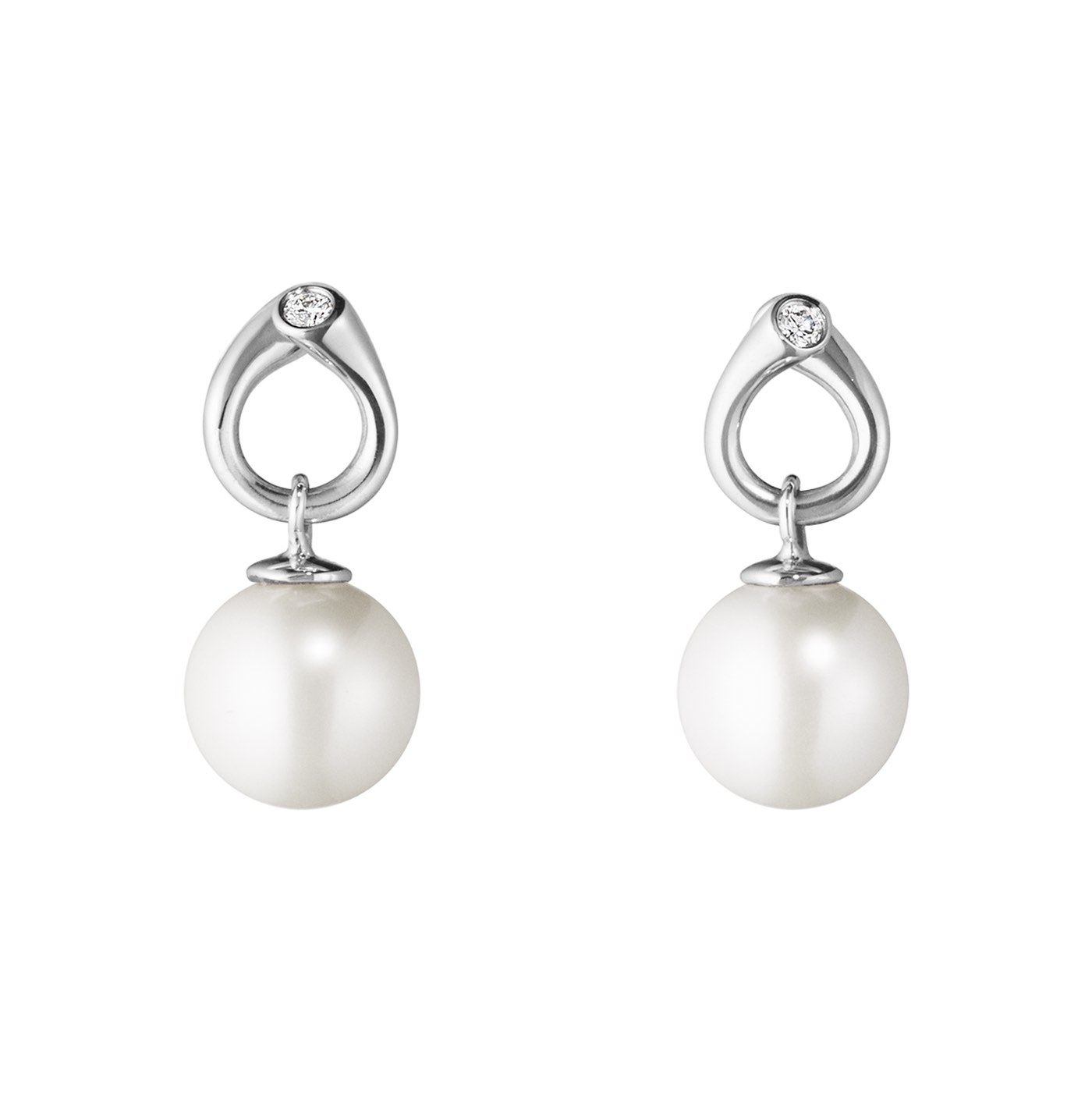 MAGIC Earring White gold PEARL Diamonds 0.04 CT
