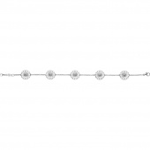 DAISY Bracelets Silver RH WHITE ENAMEL 5X11 MM DAISY 18.5 cm