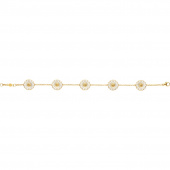 DAISY Bracelets Silver Goldpläterad WHITE ENAMEL 5X11 MM DAISY 18.5 cm