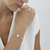 DAISY Bracelets Silver RH WHITE ENAMEL 18.5 cm