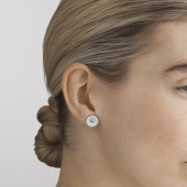 DAISY Earring Silver RH WHITE ENAMEL 11 MM