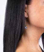 FRIDA Long Earrings Steel/Crystal