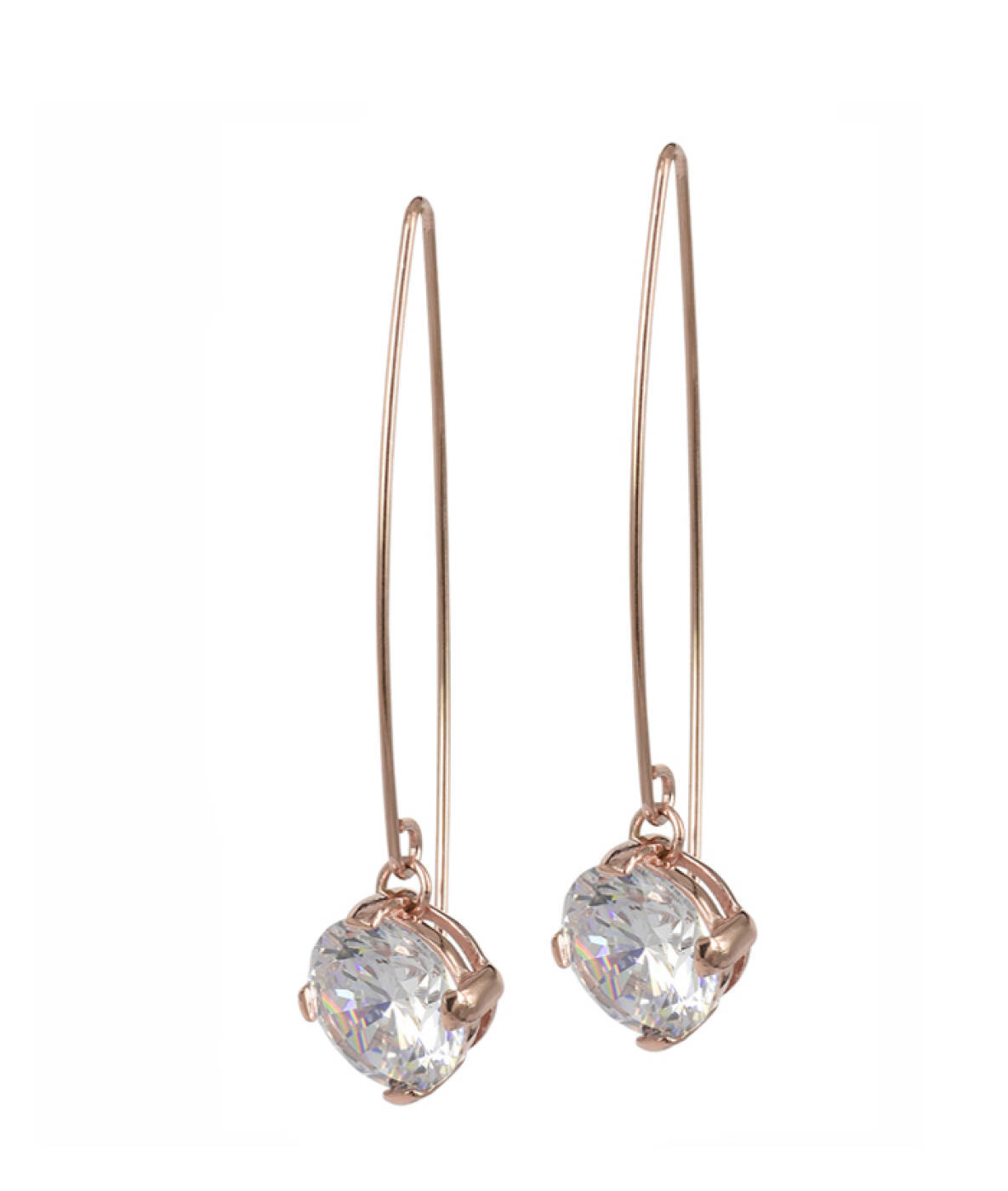 FRIDA Long Earrings Rose/Crystal